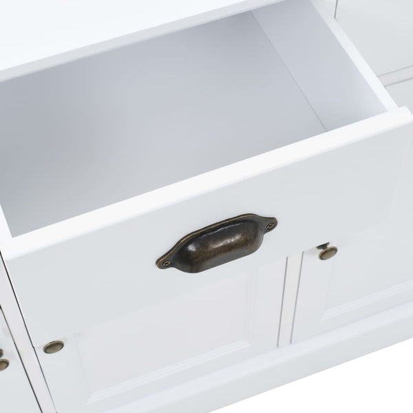 Anrichte Redna 105x35x77,5cm (mit 3 Türen aus MDF und Kiefernholz)