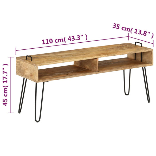Tv-taso Lilburn 110x35x45cm (kiinteä mangopuu)