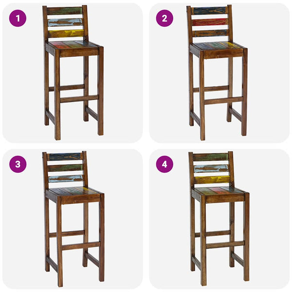 Barhocker Teusa (2 Stk. recyceltes Holz)