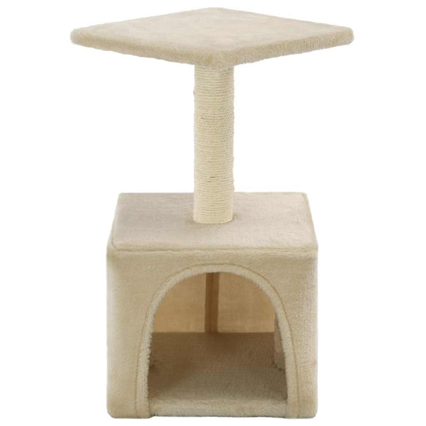 Beige kissan kiipeilypuu Tudorelia 55cm (sisal-pylväällä)