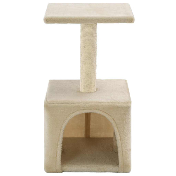 Beige kissan kiipeilypuu Tudorelia 55cm (sisal-pylväällä)