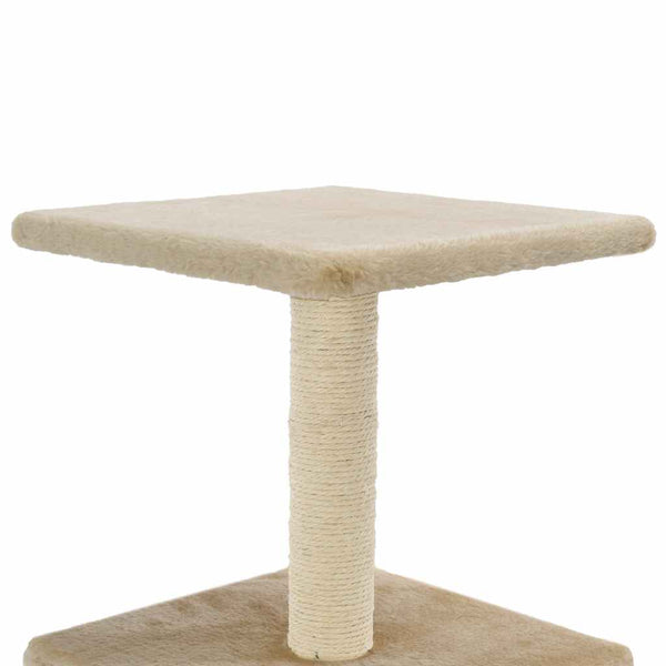 Beige kissan kiipeilypuu Tudorelia 55cm (sisal-pylväällä)