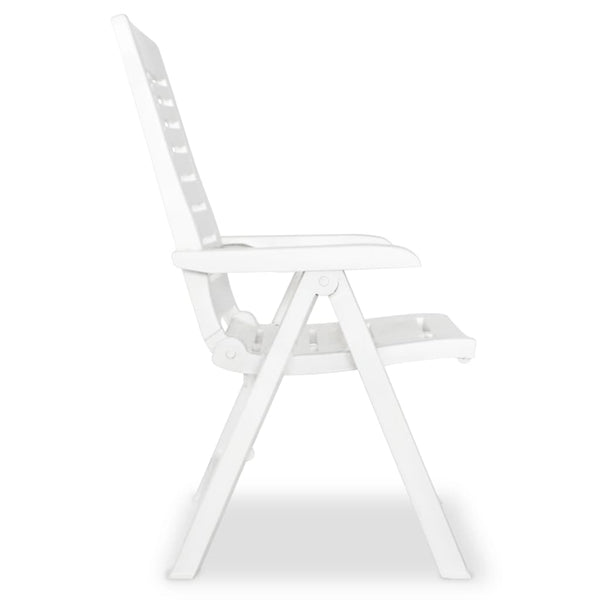 Weiße kippbare Gartenstühle Gerhardinger (4 St. Kunststoff)