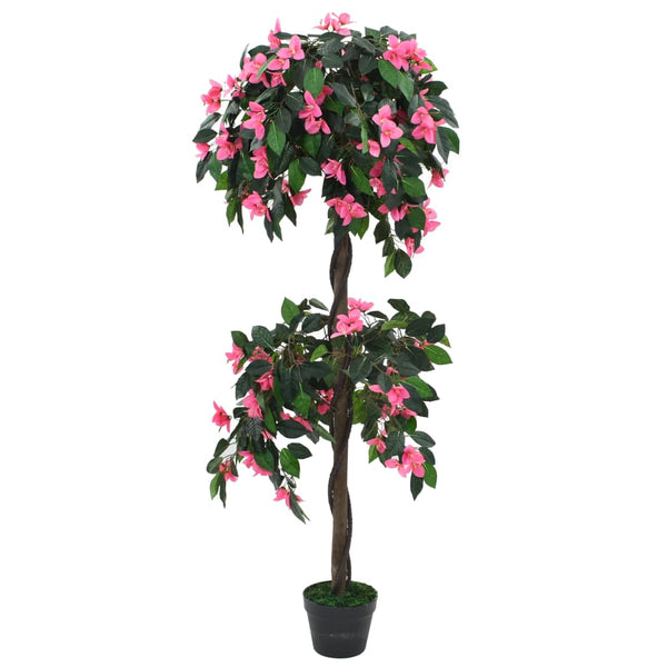 Grüne und rosa Kunstpflanze mit Topf Rhododendron Limpia 155 cm