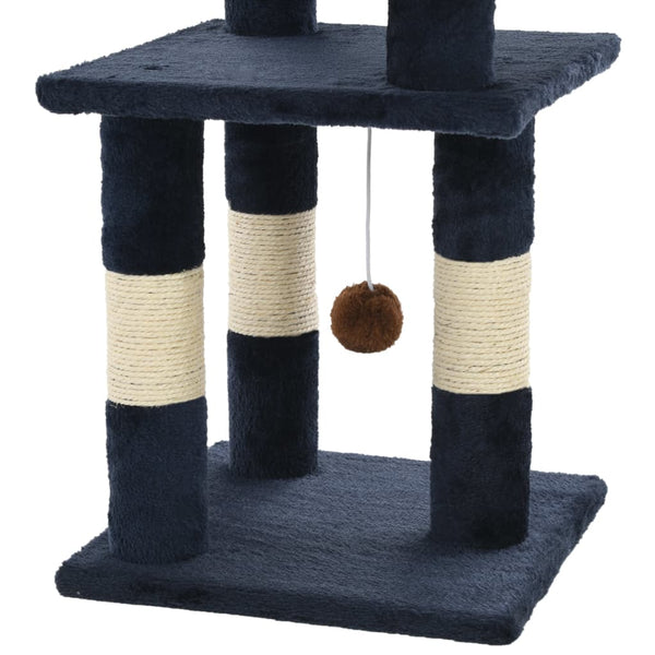 Blauer Katzenkratzbaum mit Sisalstämmen Emoke 65cm