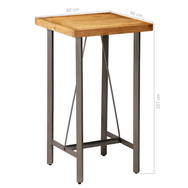 Bartisch aus recyceltem Teakholz Elwna 60x60x107cm
