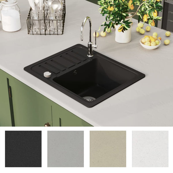 Schwarze Küchenspüle Renati (Granit)