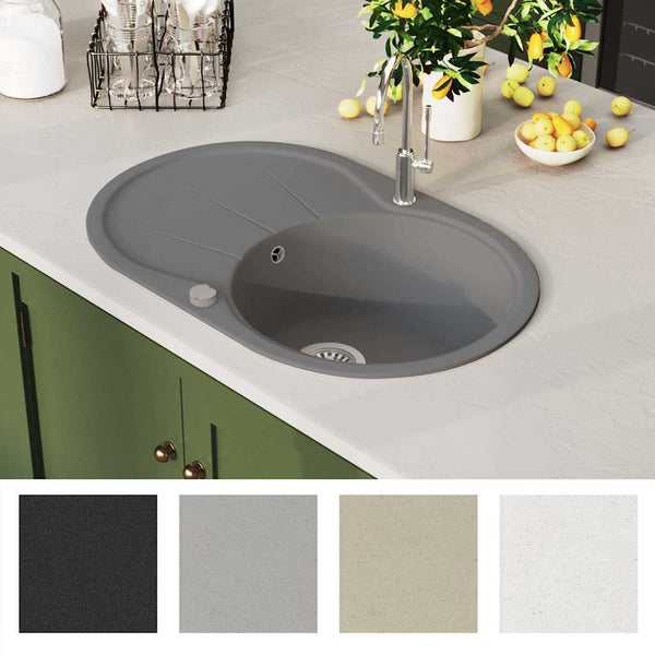 Graue Küchenspüle Granit oval Imogen