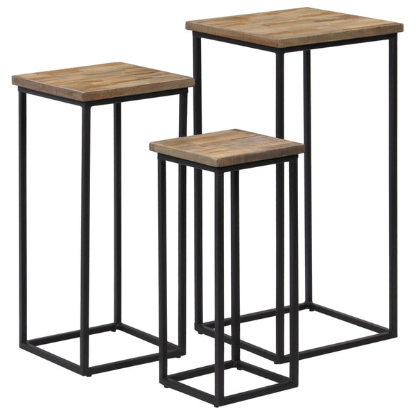 Pflanzentischset Vaccea (3-teilig, recyceltes Teakholz)