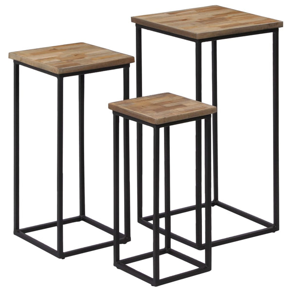 Pflanzentischset Vaccea (3-teilig, recyceltes Teakholz)