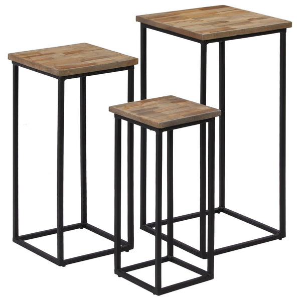 Pflanzentischset Vaccea (3-teilig, recyceltes Teakholz)