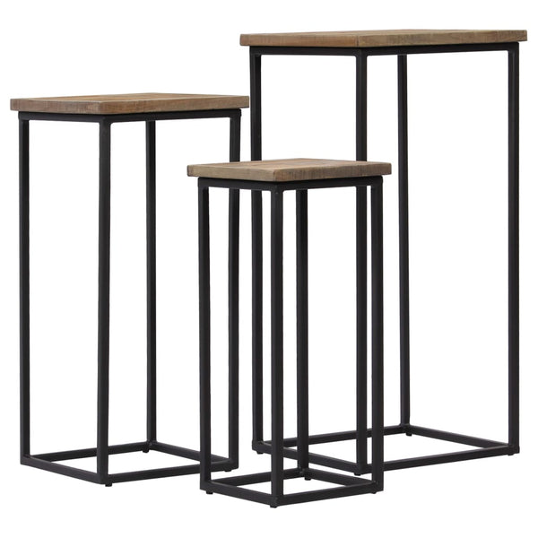 Pflanzentischset Vaccea (3-teilig, recyceltes Teakholz)