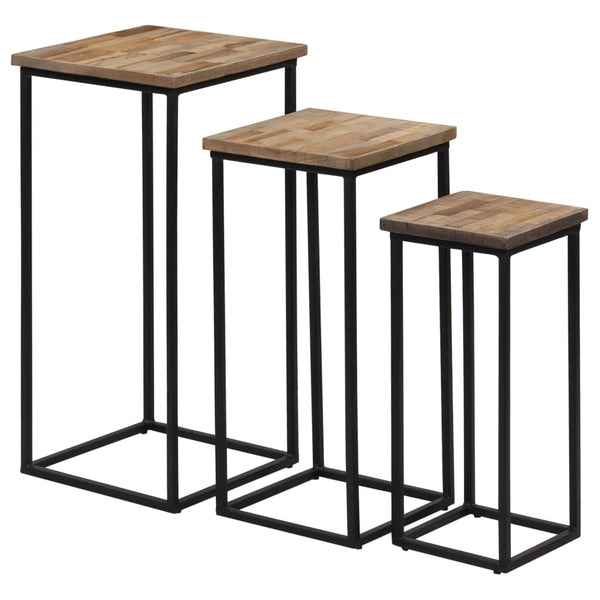 Pflanzentischset Vaccea (3-teilig, recyceltes Teakholz)