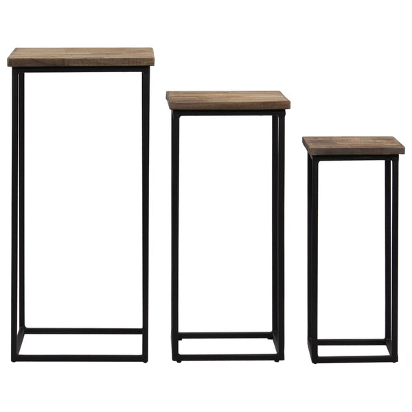 Pflanzentischset Vaccea (3-teilig, recyceltes Teakholz)