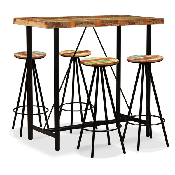 Barsatz 5-teilig, massives Altholz