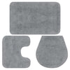 Grauer Badematten-Set Ghiula 3-teilig (Stoff)