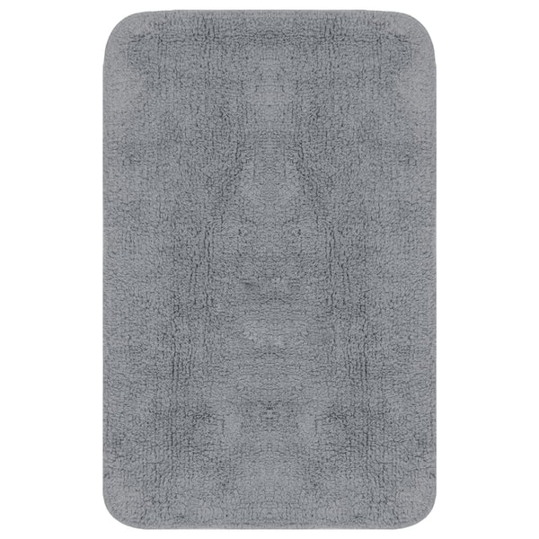 Grauer Badematten-Set Ghiula 3-teilig (Stoff)