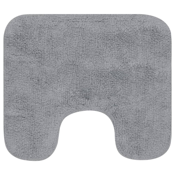 Grauer Badematten-Set Ghiula 3-teilig (Stoff)