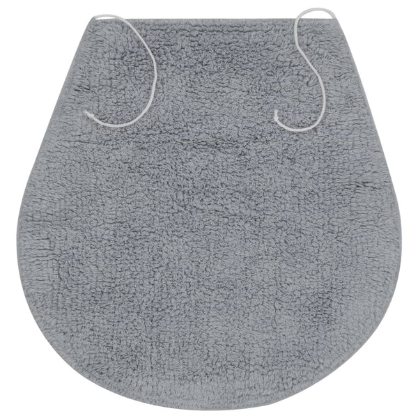 Grauer Badematten-Set Ghiula 3-teilig (Stoff)