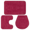 Fuchsia Badezimmerteppich-Set Ghiula, 3-teilig (Stoff)