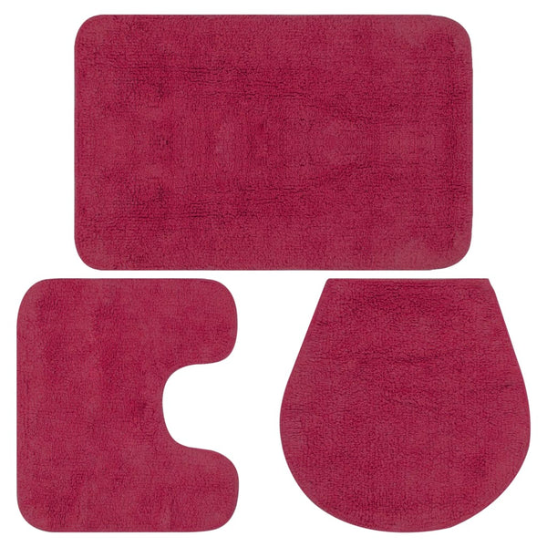 Fuchsia Badezimmerteppich-Set Ghiula, 3-teilig (Stoff)