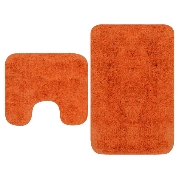 Orangefarbenes Badematten-Set Campina (2-teilig, Stoff)