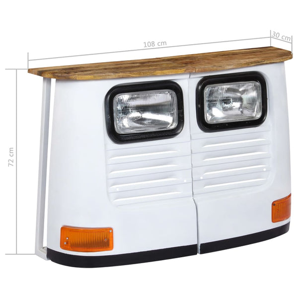 Weißes Lkw-Sideboard aus massivem Mangoholz Gielu