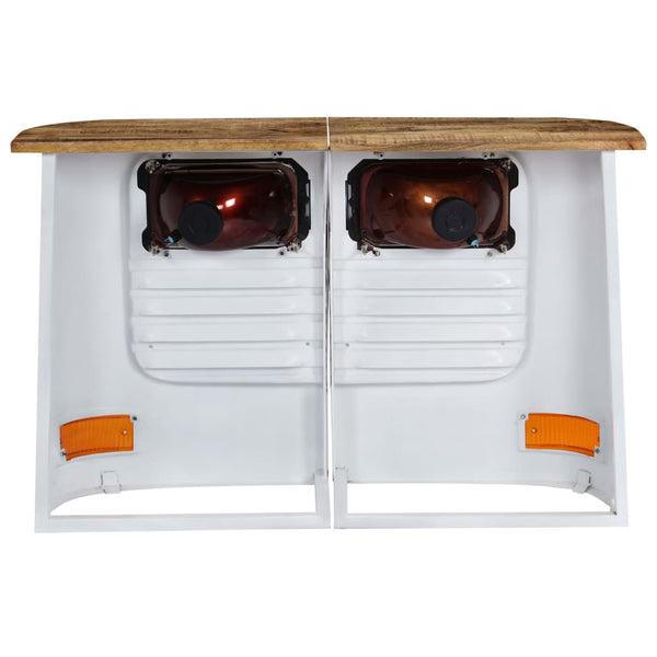 Weißes Lkw-Sideboard aus massivem Mangoholz Gielu