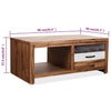 Couchtisch Nelioara 90x50x37,5cm (Akazie massiv)