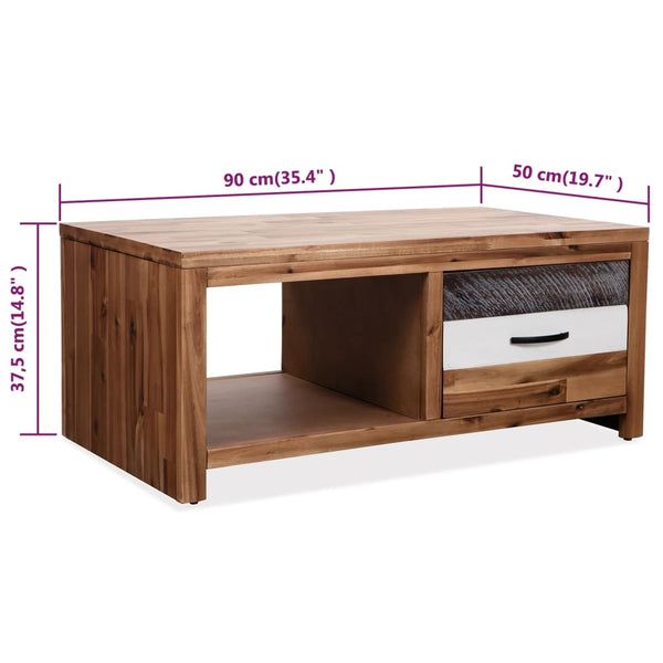 Couchtisch Nelioara 90x50x37,5cm (Akazie massiv)