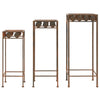 Rostiges Blumenständer-Set Daver 3-teilig (Metall, Vintage-Stil)