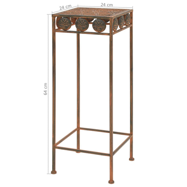 Rostiges Blumenständer-Set Daver 3-teilig (Metall, Vintage-Stil)