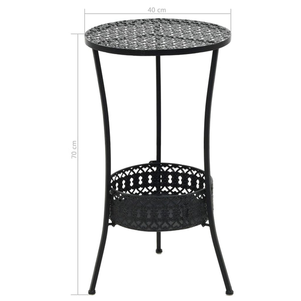 Schwarzer Bistrotisch Sevim 40x70cm (Metall)