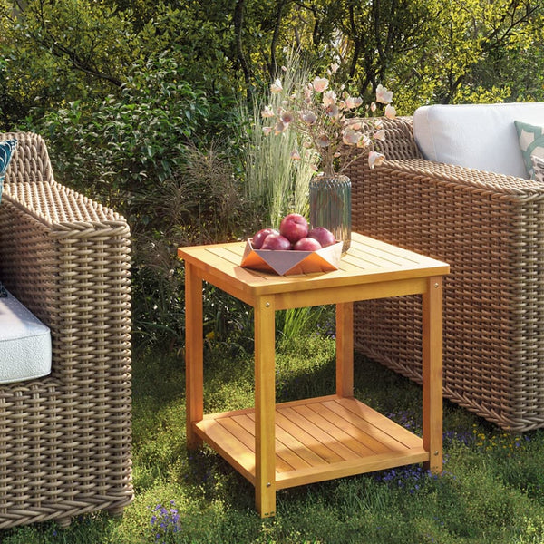 Akazienholz-Beistelltisch Polia 45x45x45cm (massiv)