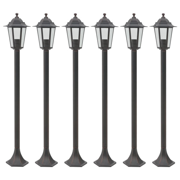 Pronssi pylväsvalaisimet puutarhaan Sinesie 110cm (6 kpl e27 alumiini)