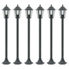 Dunkelgrüne Standsäulenleuchte Sinesie 110cm (6 Stück E27 Aluminium)