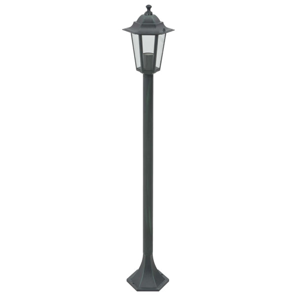 Dunkelgrüne Standsäulenleuchte Sinesie 110cm (6 Stück E27 Aluminium)