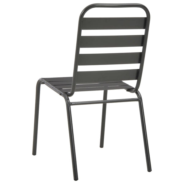 Graue stapelbare Gartenstühle Marnita (2 Stück Stahl)