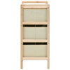 Beige säilytysteline kolmella kangaskorilla Danelusa (setripuu)