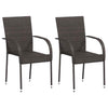 Braune stapelbare Outdoorstühle Vanda (2er Set Polyrattan)