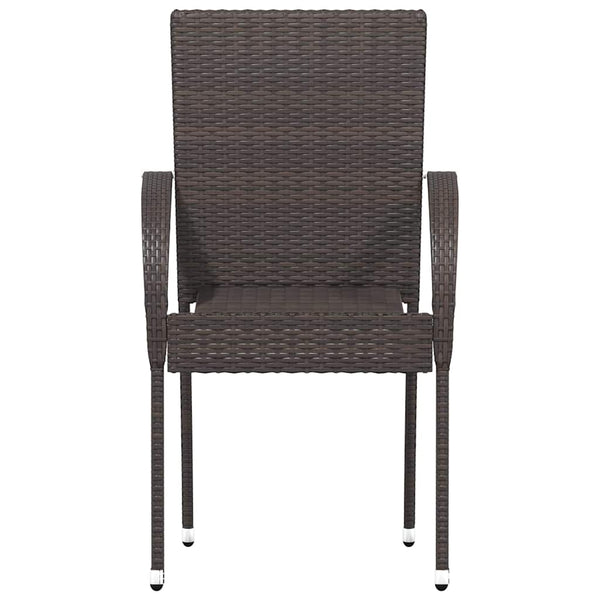 Braune stapelbare Outdoorstühle Vanda (2er Set Polyrattan)