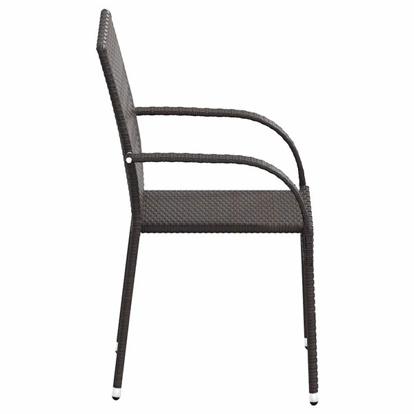 Braune stapelbare Outdoorstühle Vanda (2er Set Polyrattan)