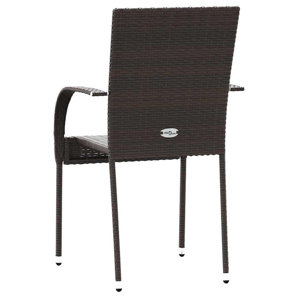Braune stapelbare Outdoorstühle Vanda (2er Set Polyrattan)