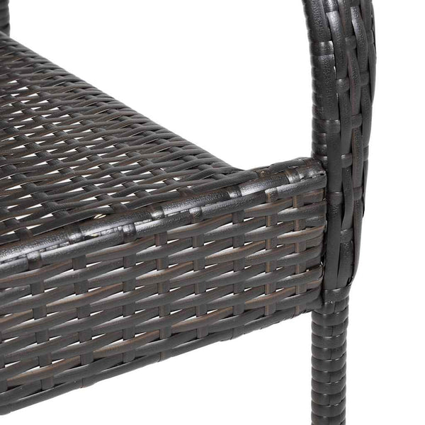 Braune stapelbare Outdoorstühle Vanda (2er Set Polyrattan)