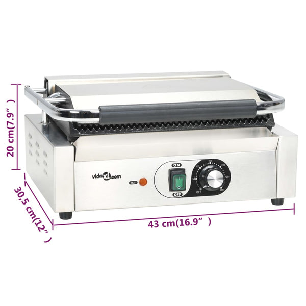 Sandwichgrill geriffelt Bouri 43x30,5x20cm (2200 W)