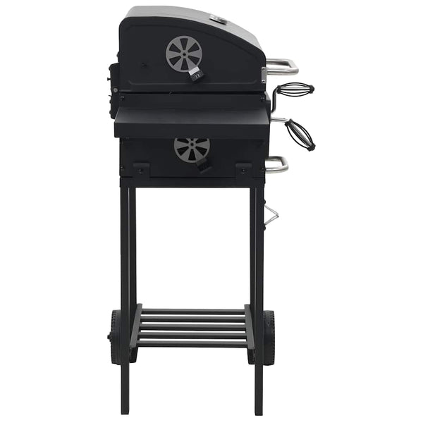 Schwarzer Holzkohlegrill mit Ablage Nevinca