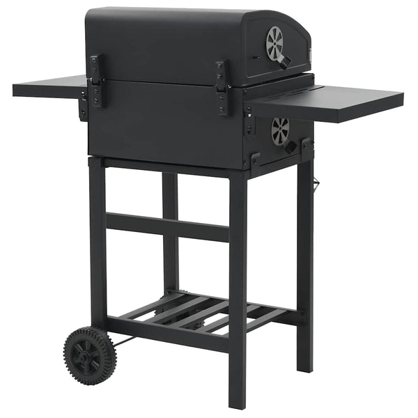 Schwarzer Holzkohlegrill mit Ablage Nevinca