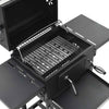 Schwarzer Holzkohlegrill mit Ablage Nevinca