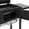 Schwarzer Holzkohlegrill mit Ablage Nevinca