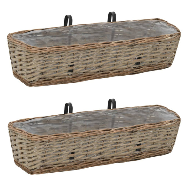 Blumenkasten für Balkon Igna 60cm (2 Stück Weide PE-Auskleidung)